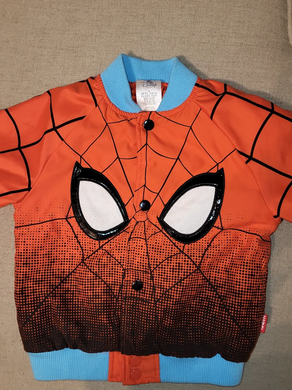 Disney Red and Light Blue Spider-Web Bomber Jacket - Picture 8 of 9